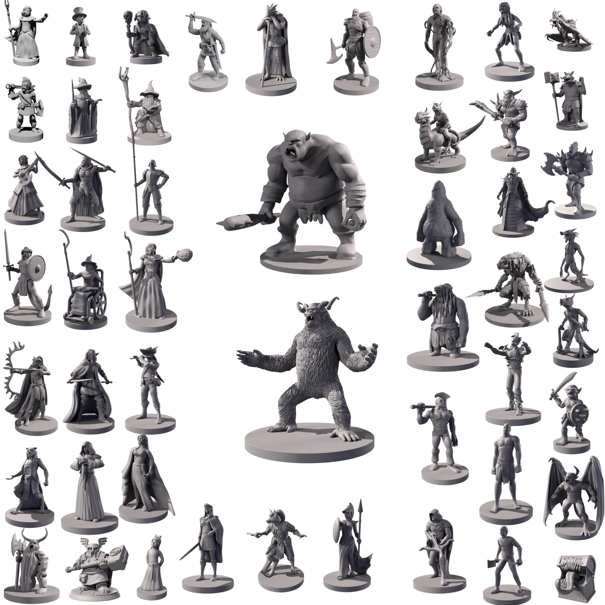 Path Gaming collection of unpainted fantasy heroes, spellcasters, creatures, and monsters