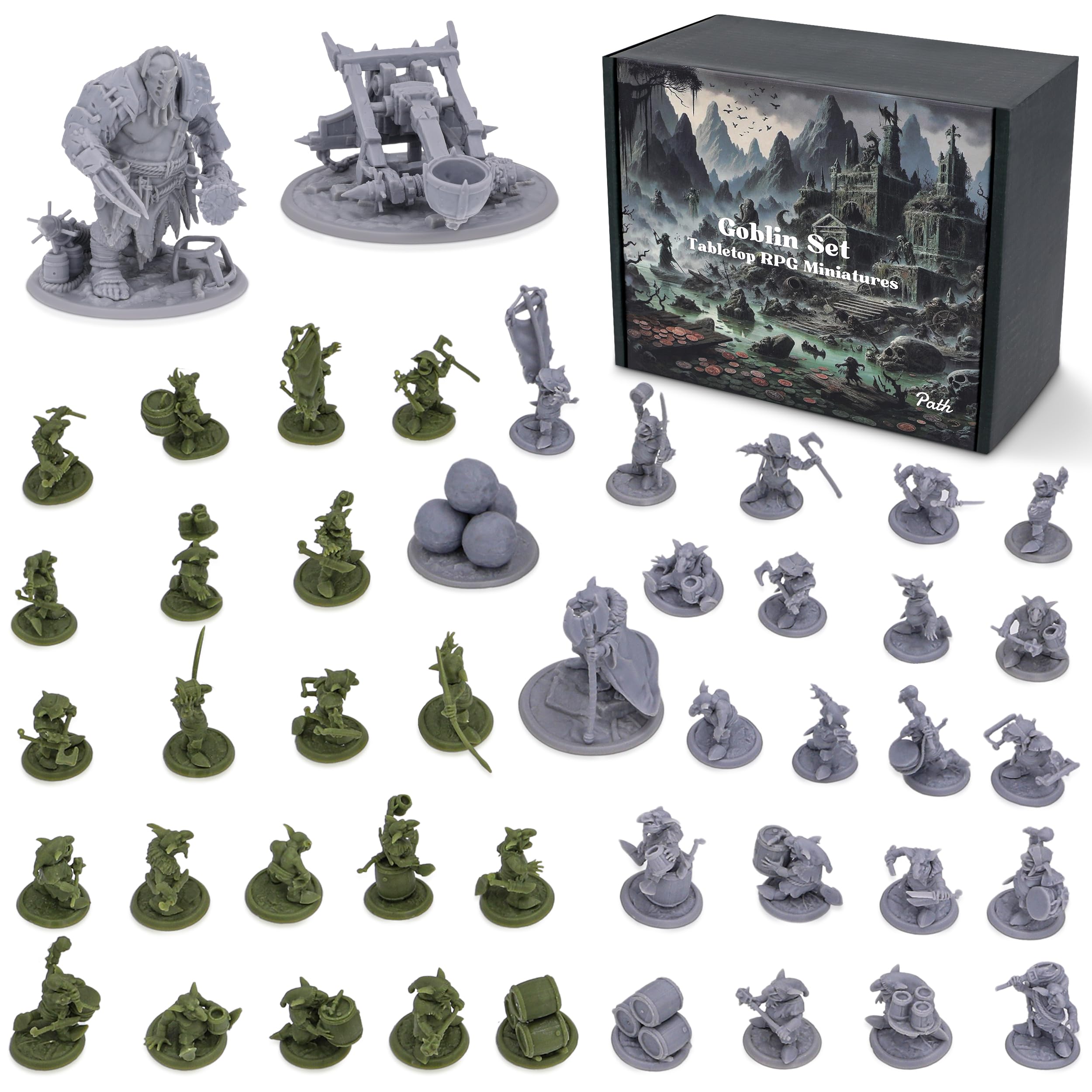 Path Gaming set of unpainted goblin miniatures